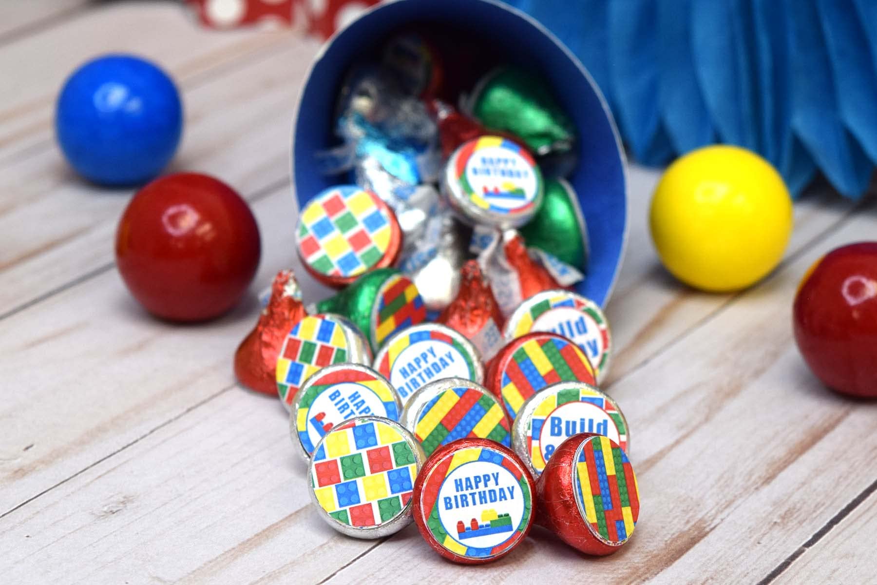 Birthday Party Favor Kit Building Blocks Birthday Sticker Bundle - 429 ...