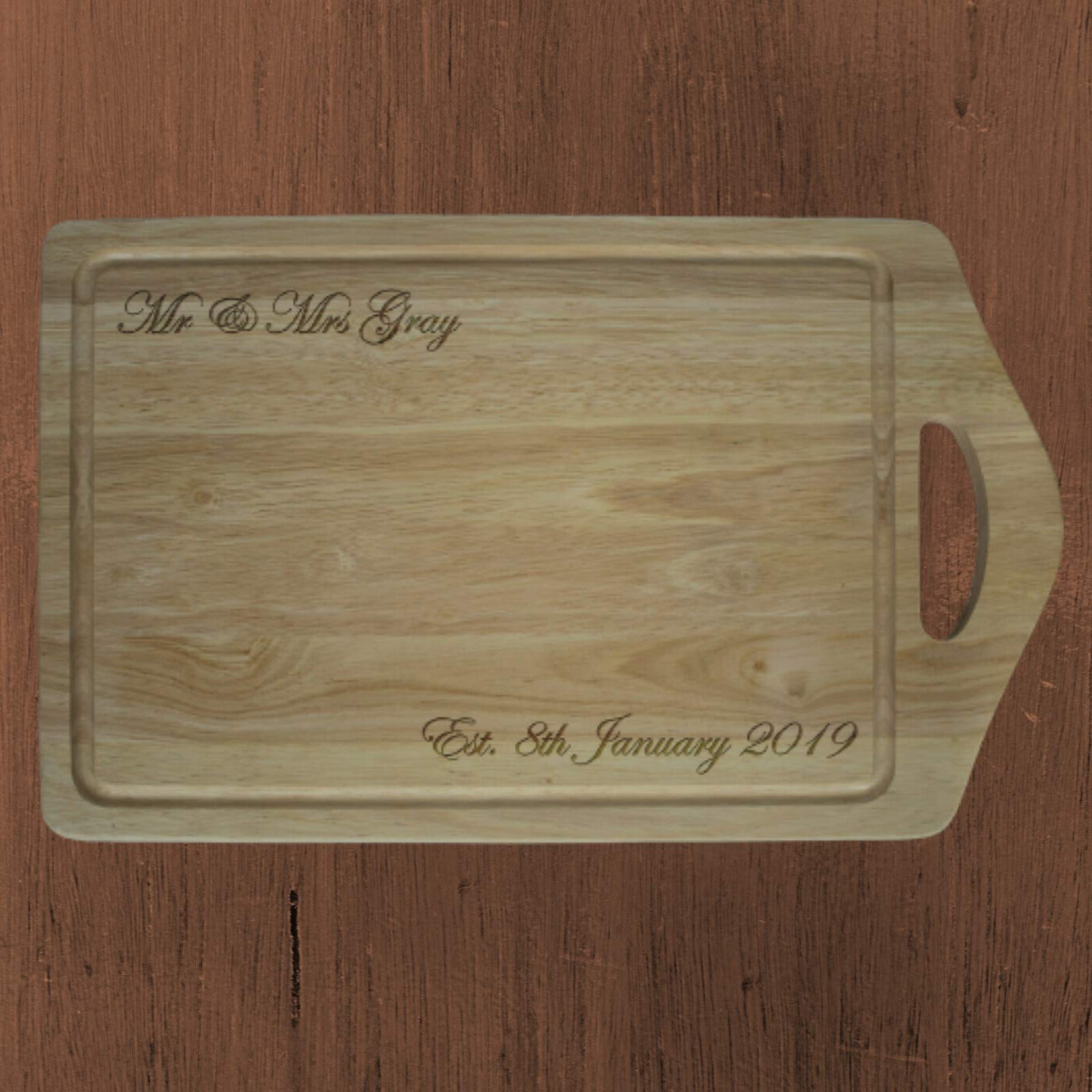 Be-Creative Tabla de cortar de madera personalizada, con grabado láser, tamaño extra grande, 450 x 280 mm, estilo 1