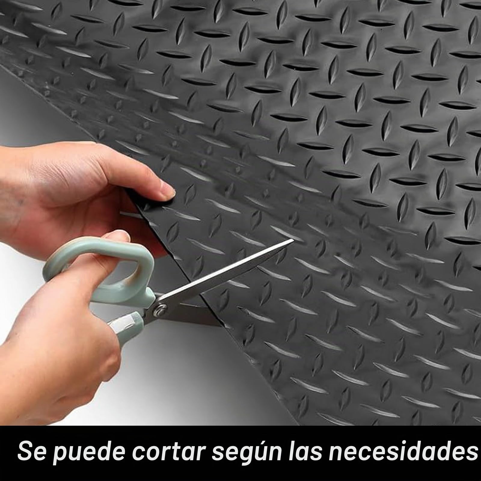 Alfombra de goma antideslizante de 500 x 100 cm, para garaje, suelo de 3 mm de grosor, alfombrilla de protección antideslizante, alfombrilla de chapa estriada, para remolque, sótano, comercial | Alfombrilla antideslizante para suelo de garaje, grosor de 3