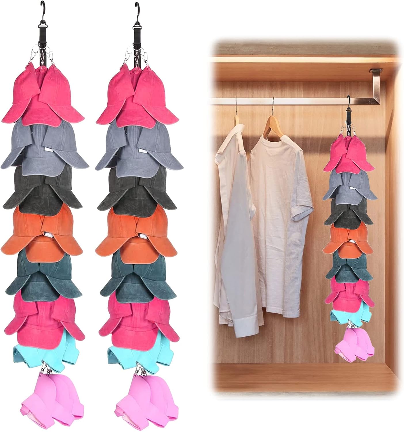 Amazon.com: Longzhuo 2PCS Hat Racks for Baseball Caps Wall, Baseball ...