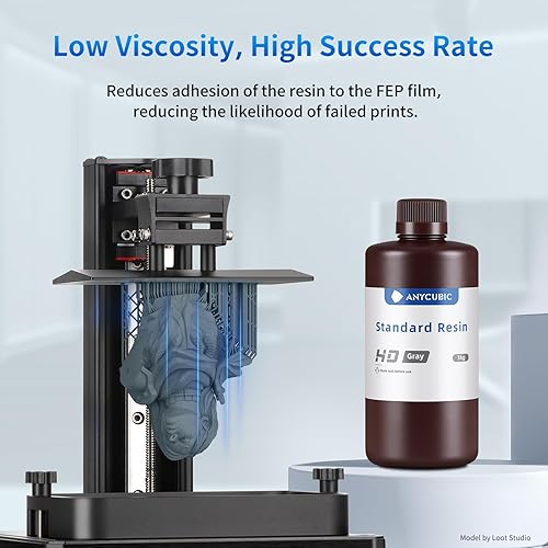 Miniatura 3 de ANYCUBIC - Resina para impresora 3D, alta precisión y curado rápido, excelente fluidez para impresión 3D LCD 4K, 6K, 8K y 12K (color gris HD, 35.27