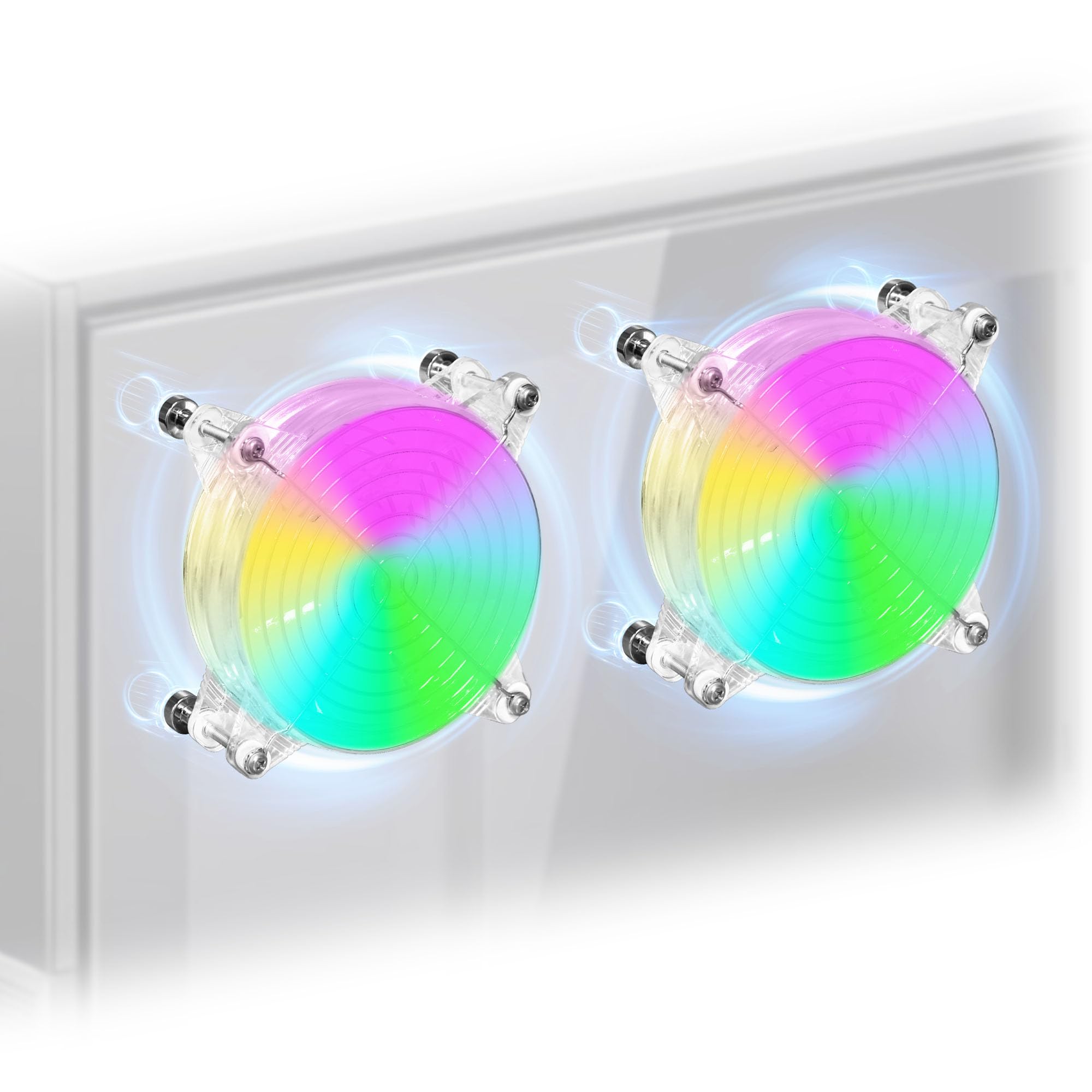 2PACK 120mm 4.72" PC 5V USB RGB Small Fans with Magnetic Screws Quiet Computer LED Cooling Fans for PC Case, Server, TV, Electronic Devices
