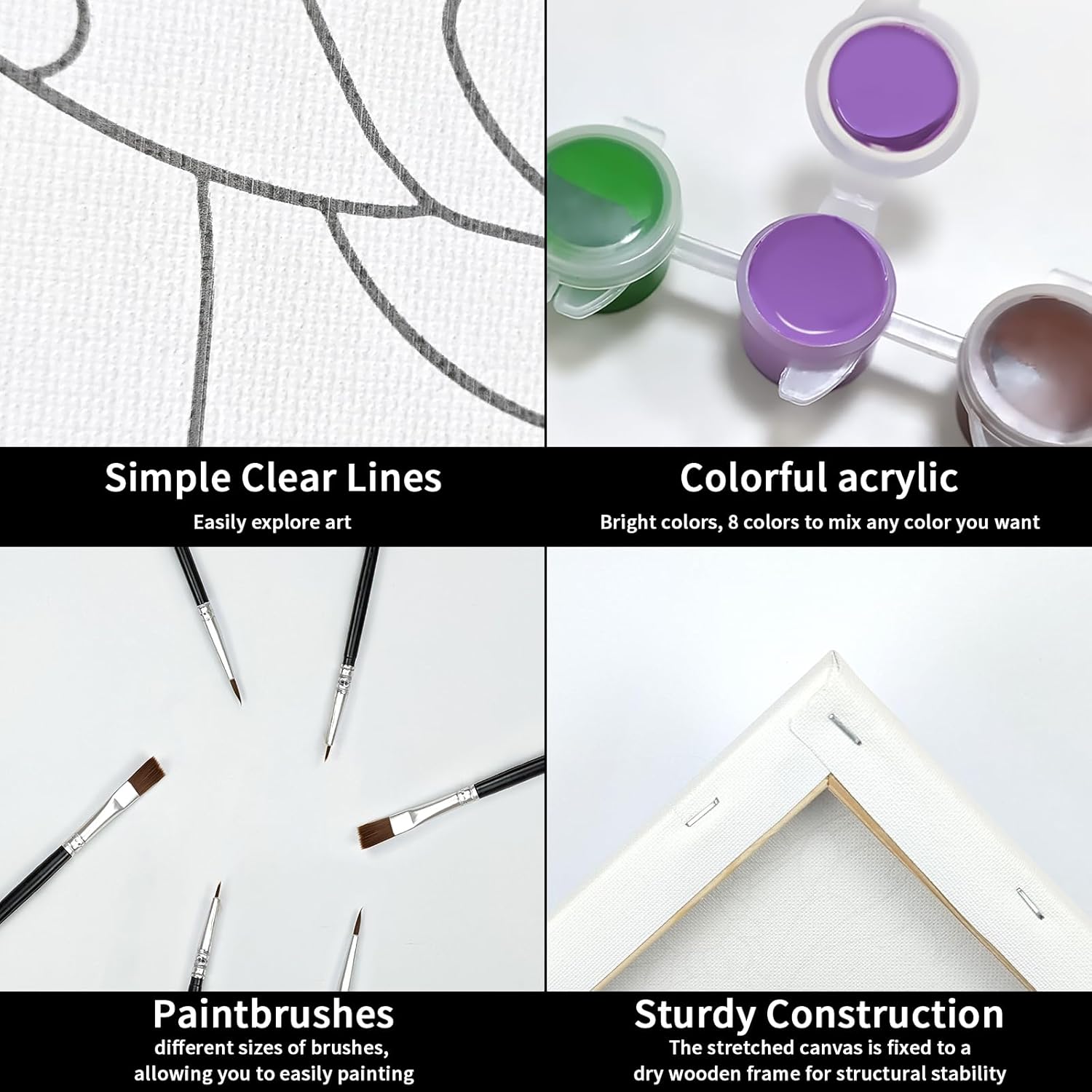 VOCHIC Sip and Paint Pre Drawn Canvas for Adults 2 Pack Couple Paint Art Kits Party Date Night Couples Painting kit 12x16 inch Valentine