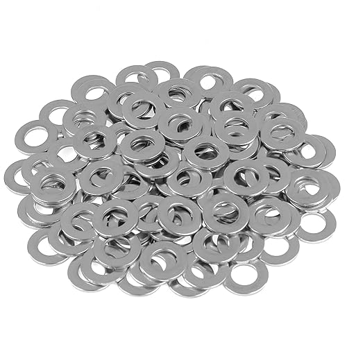 HELIFOUNER 100 arandelas planas de 516 pulgadas, acero inoxidable 304, arandelas de guardabarros, arandelas de metal para tornillos