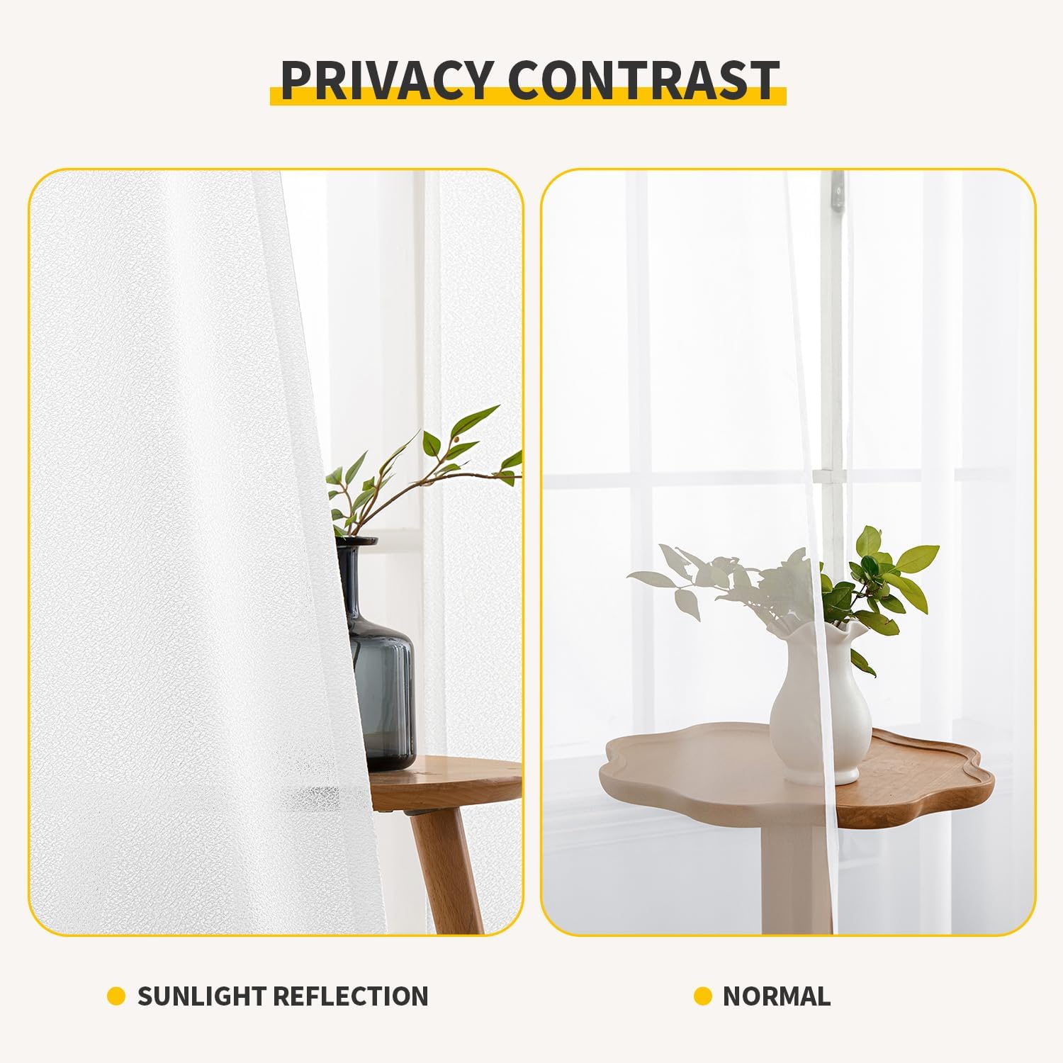 MIULEE White Thermal Insulated Curtains 90 Inches Long 2 Panels Set for Summer Heat Blocking Non See Through Privacy Thick Semi Sheer Light Filtering Back Tab Window Drapes for Bedroom Living Room