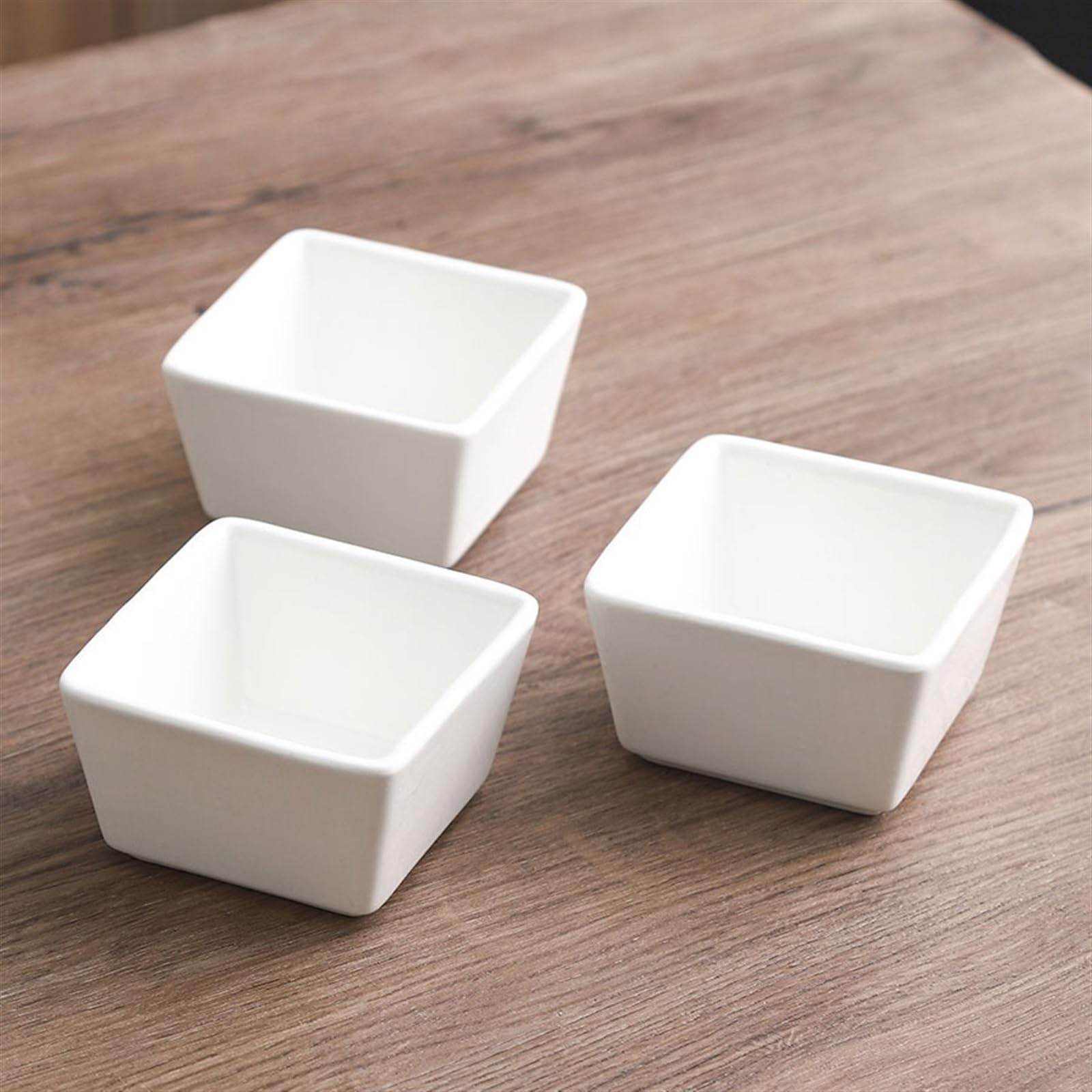 Cuencos de inmersión Cuenco cuadrado pequeño de cerámica for aperitivos y postres, plato for aperitivos, olla caliente for restaurante, cuenco for salsa Simple Plato de Postre(Size:8-piece)
