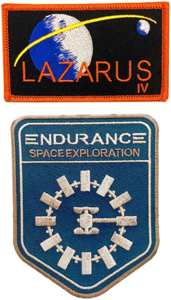 Lazarus Space Mission Interstellar Movie Space Exploration Endurance Patch [2PC Bundle - Iron on Sew on -E1,L4]