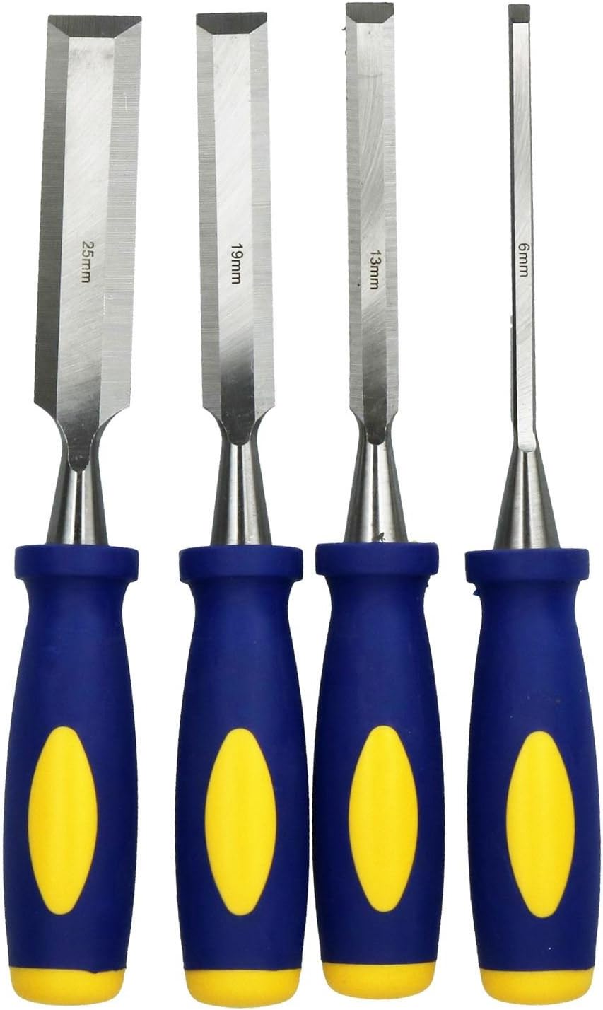 4pc Chisel Carving Wood Work Carpentry Bevel Edge Edged Chisels Woodworking