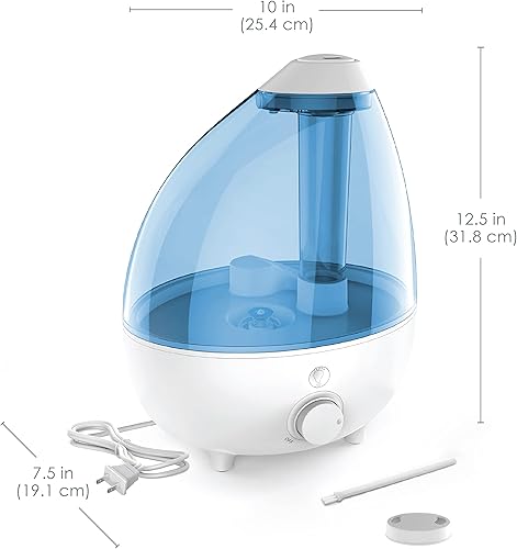 Vista 15 de Pure Enrichment MistAire Humidificador ultrasónico premium con tanque de agua de 1.5L, funcionamiento silencioso, apagado automático y función