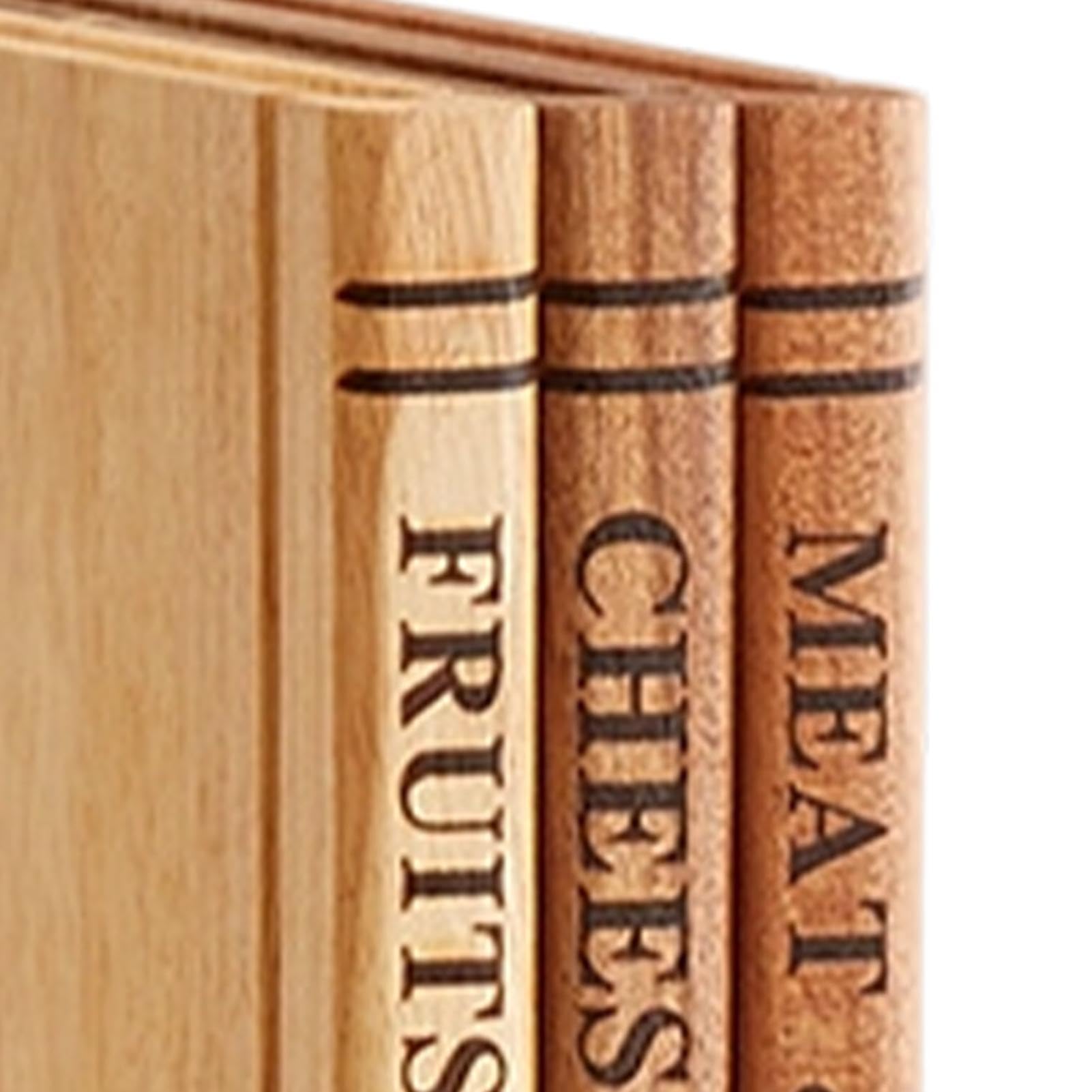 Juegos de Tablas de Cortar en Forma de Libro 3 Piezas de Tabla Decorativa | Tabla de Madera para Cortar para Verduras Carnes Pan Pastelería Sushi Carnicería Hogar Exterior