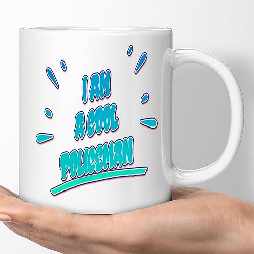 Funny Gift Policemen Gift - Cool Cop German Quote - Present for Law Enforcement Officers - 11 Oz White Ceramic Coffee Mug