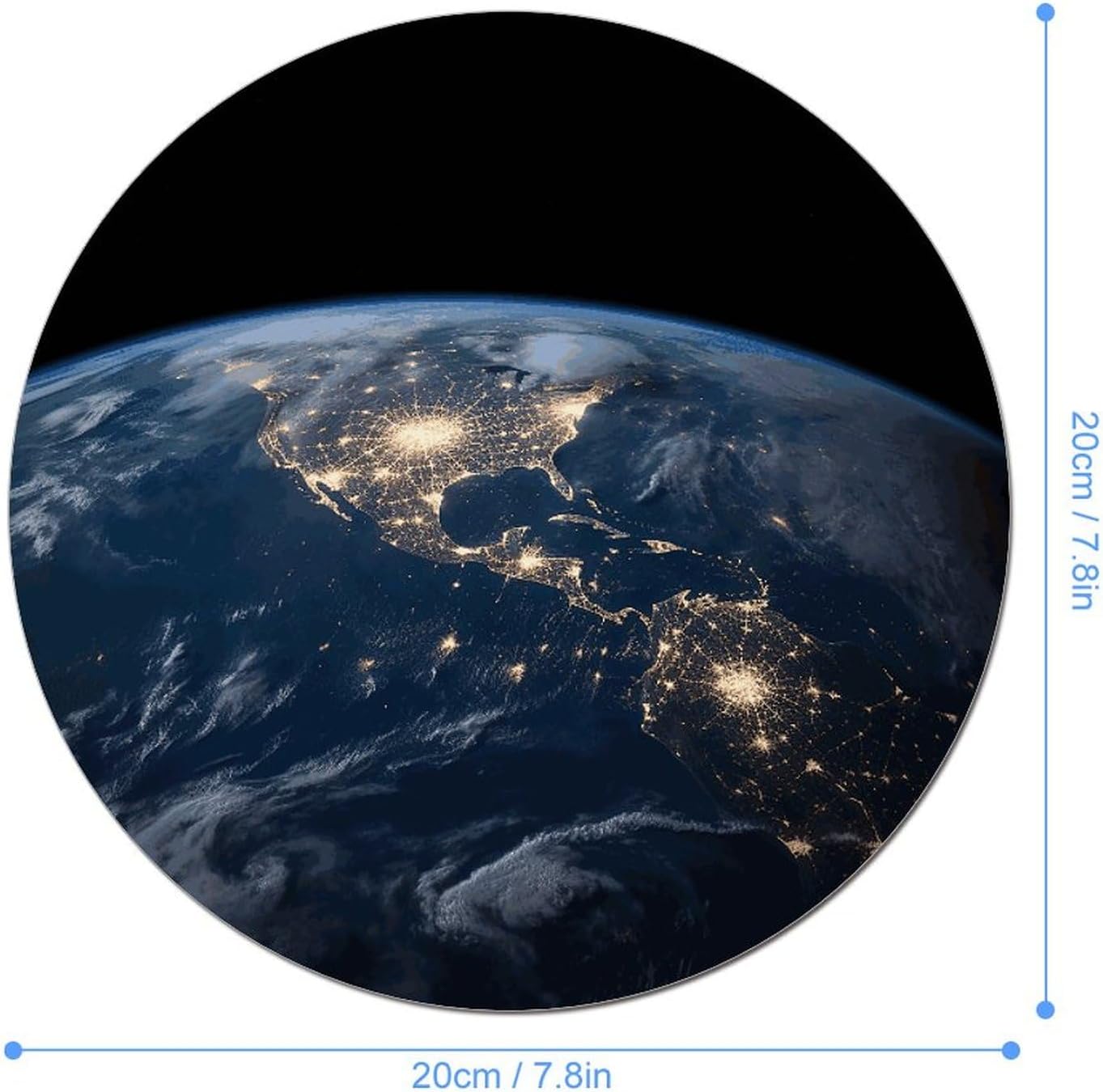Earth from The Outer Space Mouse Pad with Non-Slip Rubber Base Personalized Round Mouse Mat Nice and Cute Gaming Mousepad for Computers Home Office Desk Decor Accessories image 2