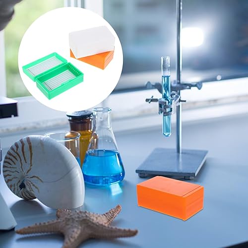 Miniatura 9 de CLISPEED Caja de diapositivas de microscopio, 3 piezas de plástico para portaobjetos de microscopio, caja de diapositivas de vidrio para