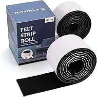 Vista 9 de Pllieay Paquete de 2 rollos de tiras de fieltro autoadhesivas de servicio pesado, almohadillas de fieltro para muebles, cintas de fieltro para pisos