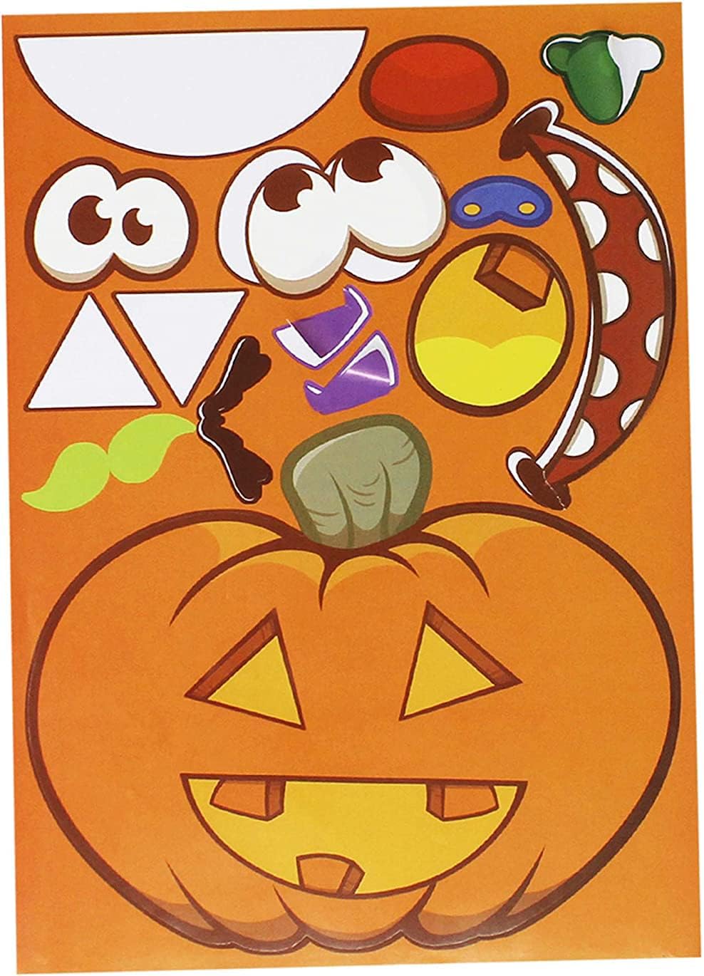 JOYIN 24 PCS Halloween Make-a-face Sticker Sheets, Mix and Match Halloween Decoration Stickers in 6 Designs with Jack-o-Lantern Pumpkin Vampire Witch Frankstein Zombie Halloween Party Supplies