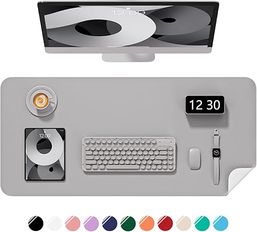 Miniatura 24 de Alfombrilla de escritorio, 60 x 35 cm, de piel sintética, antideslizante, alfombrilla grande para mouse para escritorio, impermeable, almohadilla de