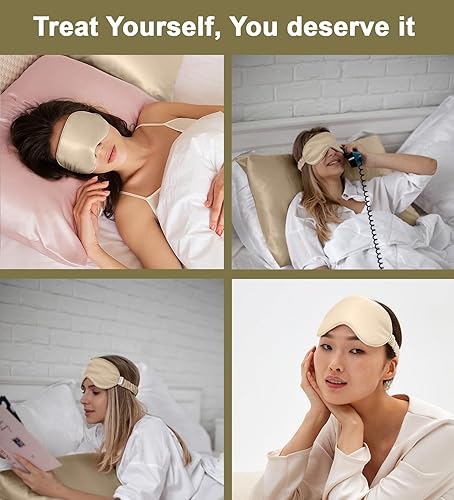 Miniatura 3 de ZEDY Máscara para dormir 100% seda, antifaz para dormir para mujeres y hombres, 0.866 in, seda de morera, de lujo, suave, cero presión, para yoga,