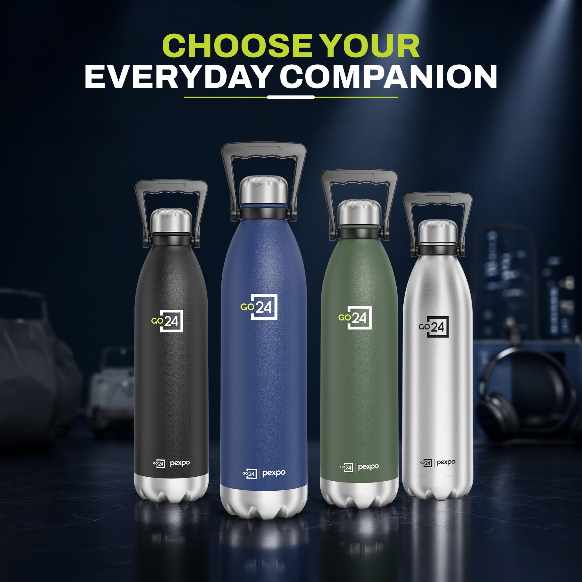 Go24 pexpo Echo Pro ISI Certified Stainless Steel Water Bottle 2000ml Hot & Cold Thermos Water Bottle | Vacuum Insulated Water Bottle with Handle | Travel | Adults - Silver — Amazon image 8