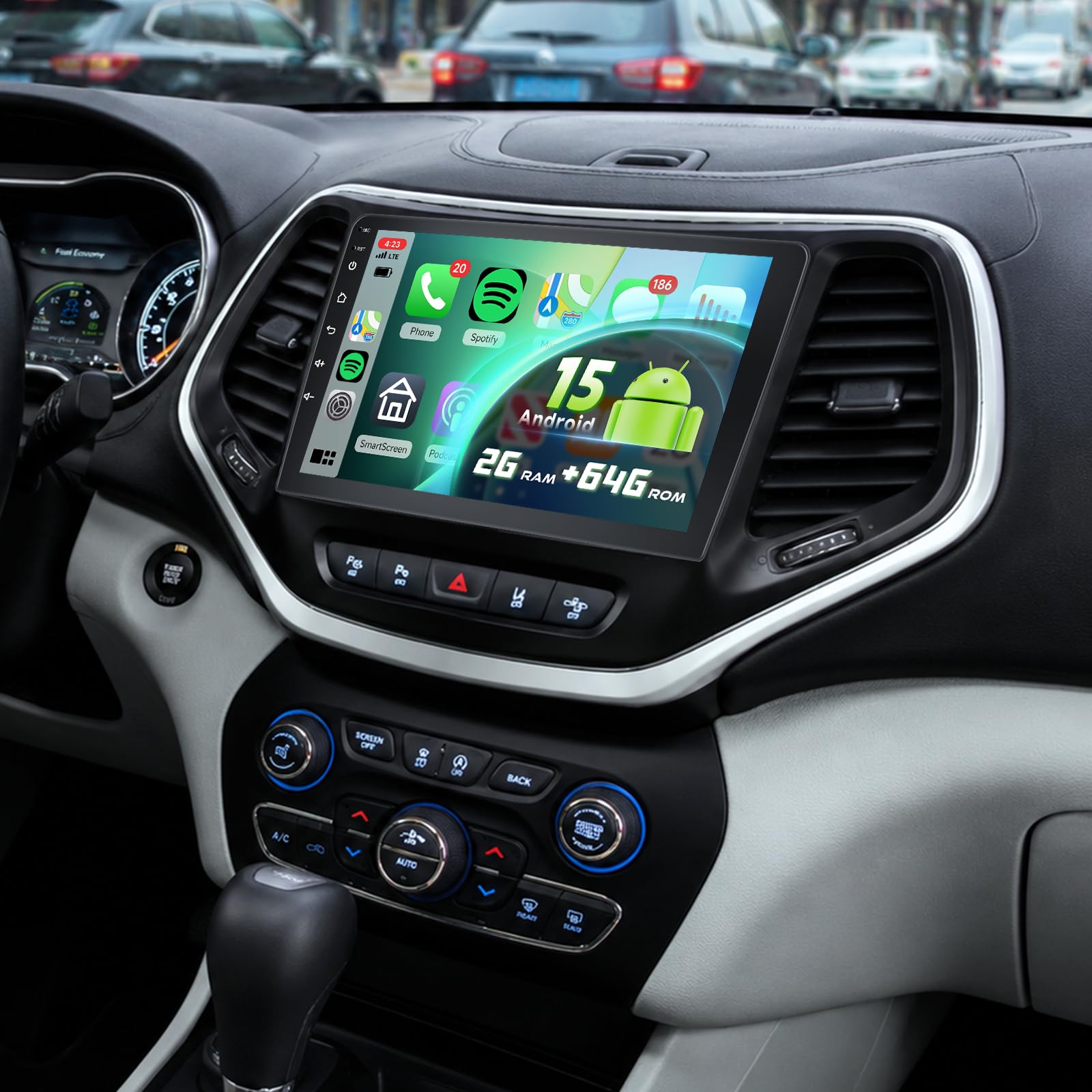 Car Stereo for Jeep Cherokee 2013-2018 Wireless CarPlay Android Auto