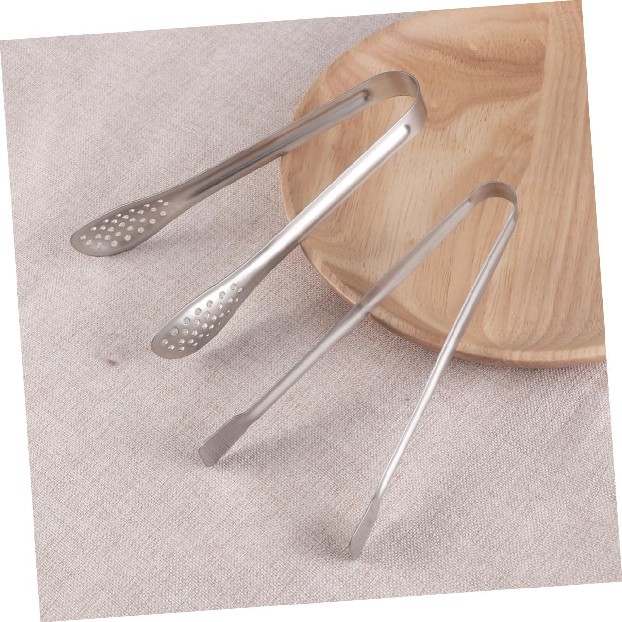 Mobestech Pinzas Resistentes al Óxido para Alimentos de 15 Cm de Acero Inoxidable 4 Piezas y Fáciles de Transportar, Ideales para Cocina en Casa y Camping