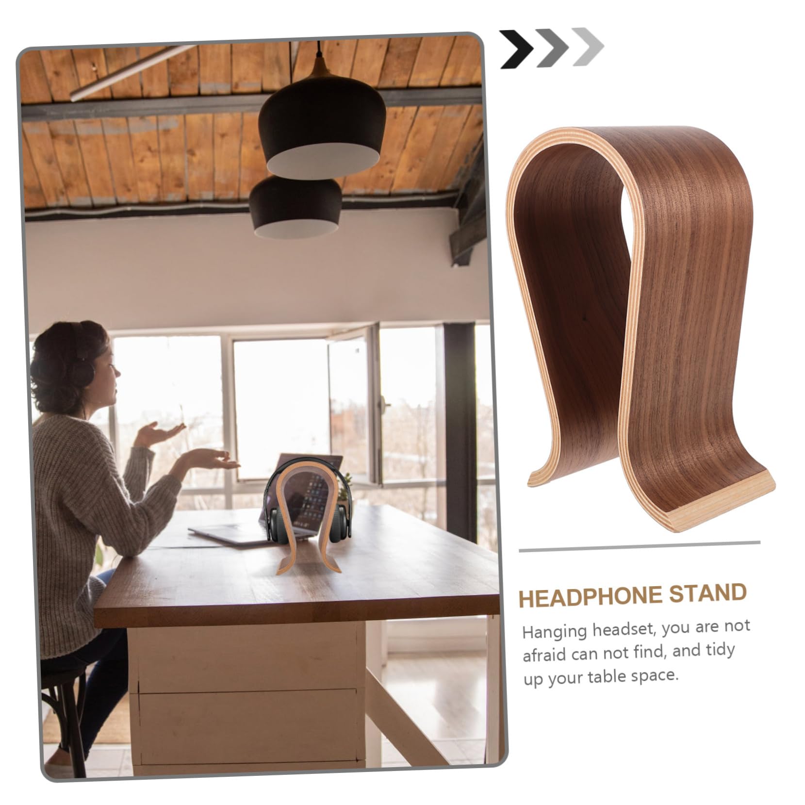 Gadpiparty Soporte para Auriculares Soporte para estantes Auriculares inalambricos para Casco Porta Casco Soporte Auriculares Colgador de Auriculares Estante para Auriculares de Madera Percha