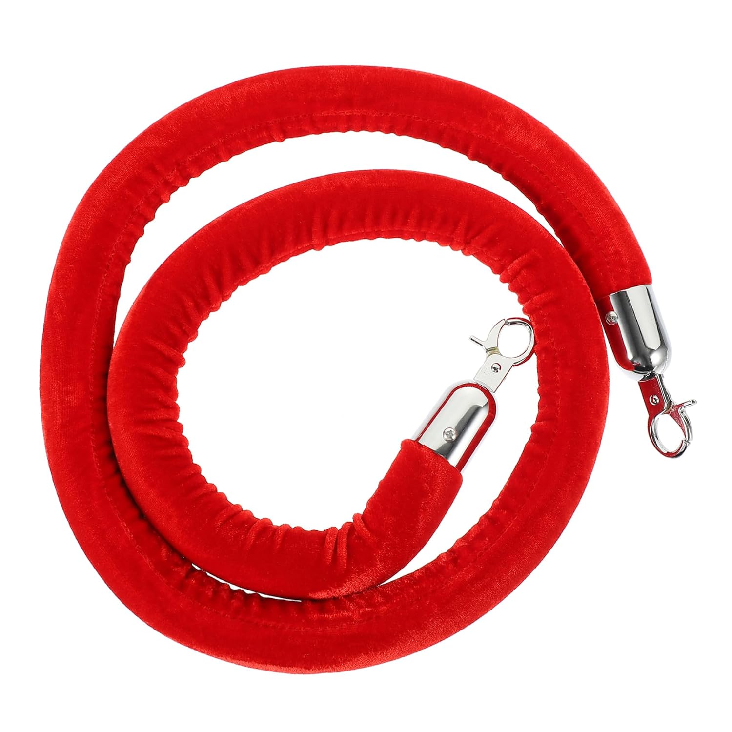 Elegant Crowd Control Barrier Rope with Hooks Red Velvet Stanchion Lanyard for Events Parties and Museums and Strong Queue Management