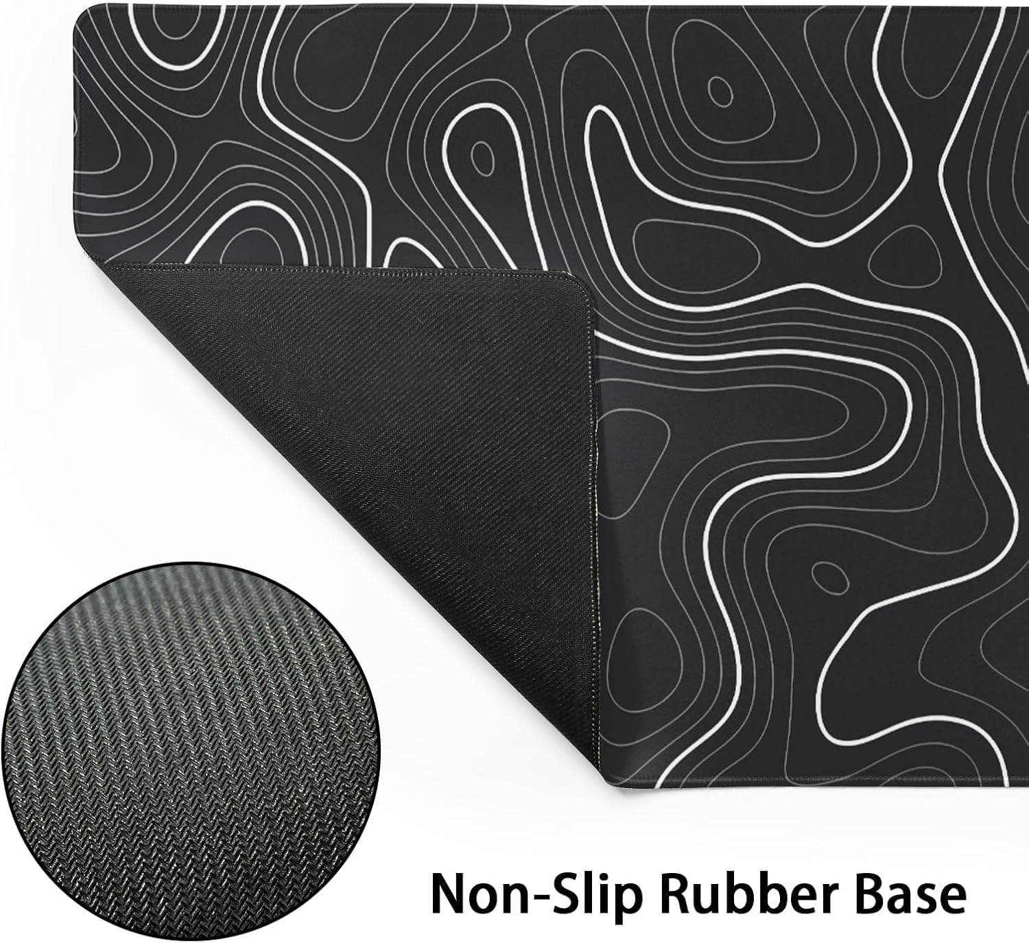 Saco XXL Gaming Mouse Pad for PC – Large Desk Mat 900×400×3mm, Extended Non-Slip Rubber Base, Waterproof Surface, Topographics Design, Big Keyboard Mouse Pad for Office & Home Setup — Amazon image 3