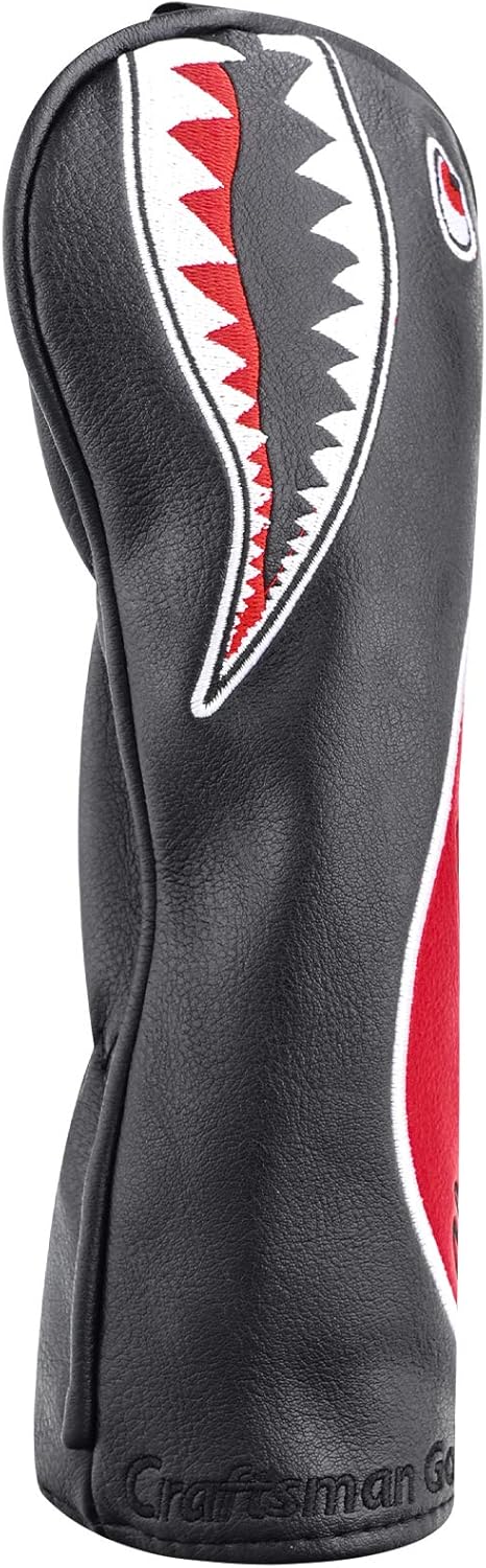 Craftsman Golf Flying Tiger Warshark Golf Club Cover Headcover for Driver Fairway Wood Rescue Hybrid Blade Putters