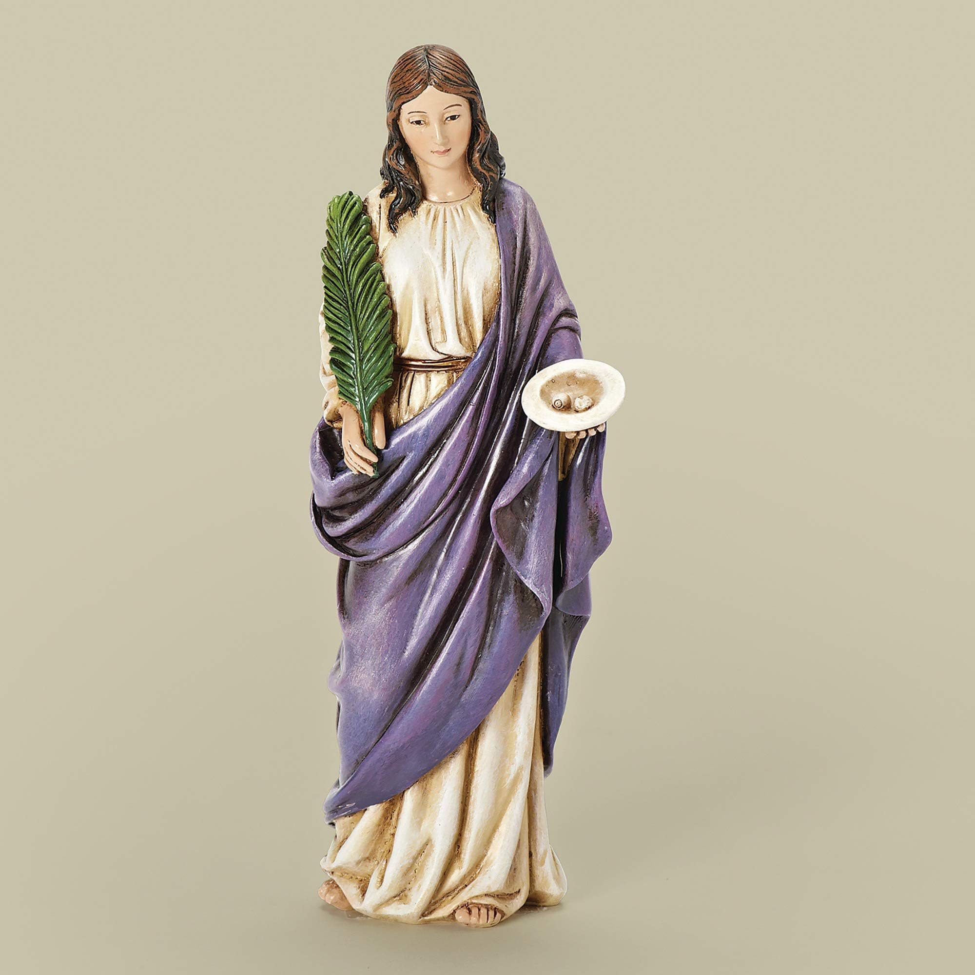 Joseph's Studio by Roman Inc., Renaissance Collection, Holy Statue Figurine, 6" H St Lucy Figure, Religious Figure, Religious Dรฉcor, Catholic Gifts, Resin Stone, (5.5 x 7.5 x 8 Inches)