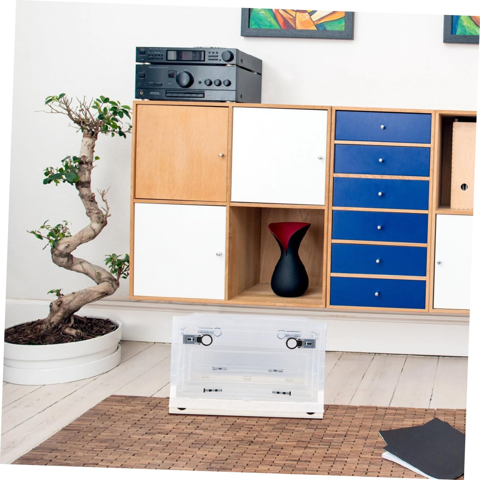 Caja Plegable de Plástico Multiusos para Almacenamiento Doméstico Organizador Transparente para Ropa y Juguetes Diseño Visible y Resistente Pequeño