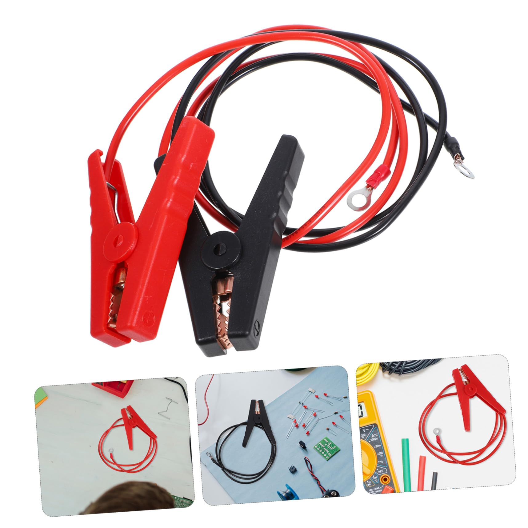 10 Pièces Pinces crocodiles électriques câble de démarrage pince batterie pinces crocodiles de batterie pince de démarrage d'urgence voiture -câbles avec fil pince portative Gatuida
