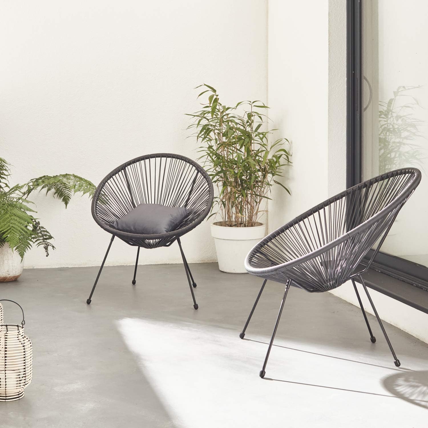 Alice's Garden Egg designer string chairs - Acapulco Black - PVC ...