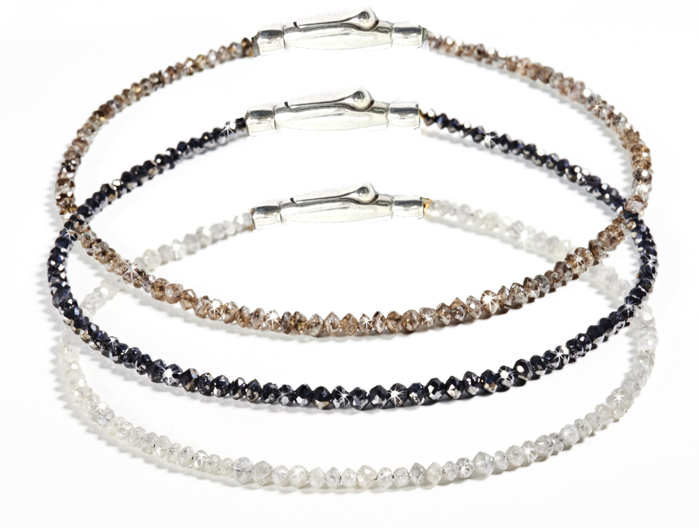 Diamant Armband aus natürlichen, echten Diamanten facettiert, Verschluss 925er Sterling Silber Tennisarmband, Diamantarmband Geschenkidee für Damen Frauen, Herren,Männer