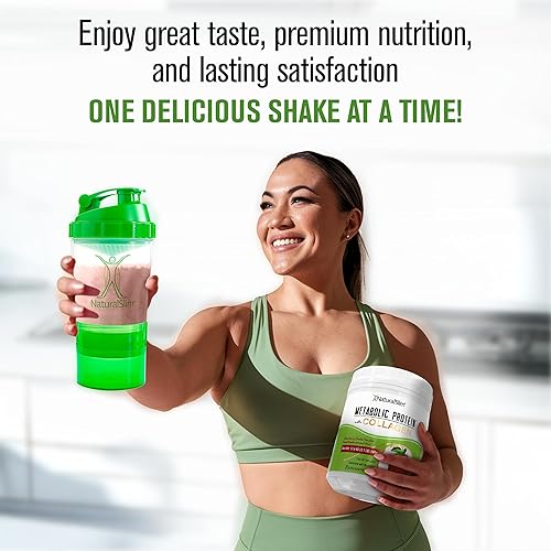 Miniatura 7 de NaturalSlim Polvo de proteína metabólica con colágeno y fresa, polvo de proteína de colágeno hidrolizado para cabello, piel, hueso, articulaciones y