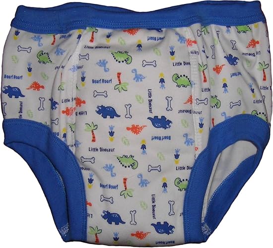 Baby Pants Adult - My First Training Pants - Medium Blue Dinosaur