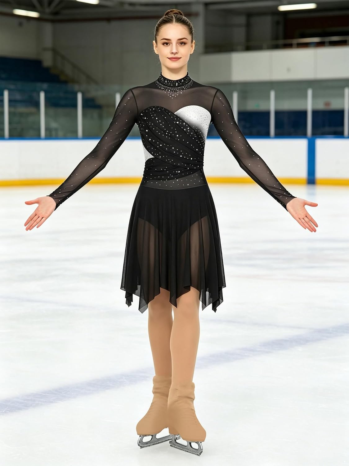 iiniim Rhythmic Gymnastics Dress Ice Figure Skating Dress for Women