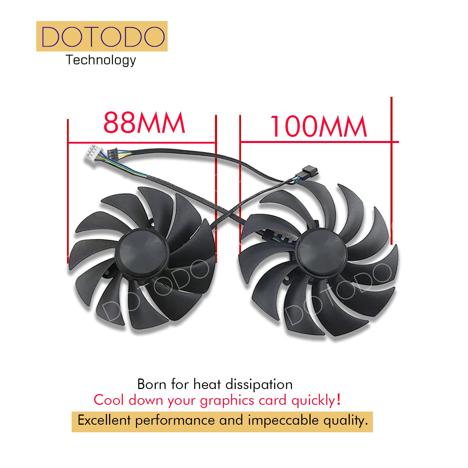 Ventilateur pour carte graphique ZOTAC GeForce RTX 3070 RTX 3070 Ti 88 mm 100 mm