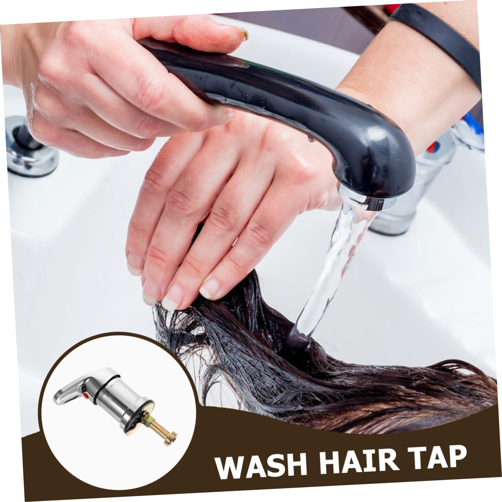 Uonlytech 3stücke Haarsalon Mischbatterie Für Shampoo-schüssel Langlebiger Wasserhahn Mit Einhebelsteuerung Für Friseursalons Und Waschbecken Korrosionsbeständig Und Einfach Zu Reinigen