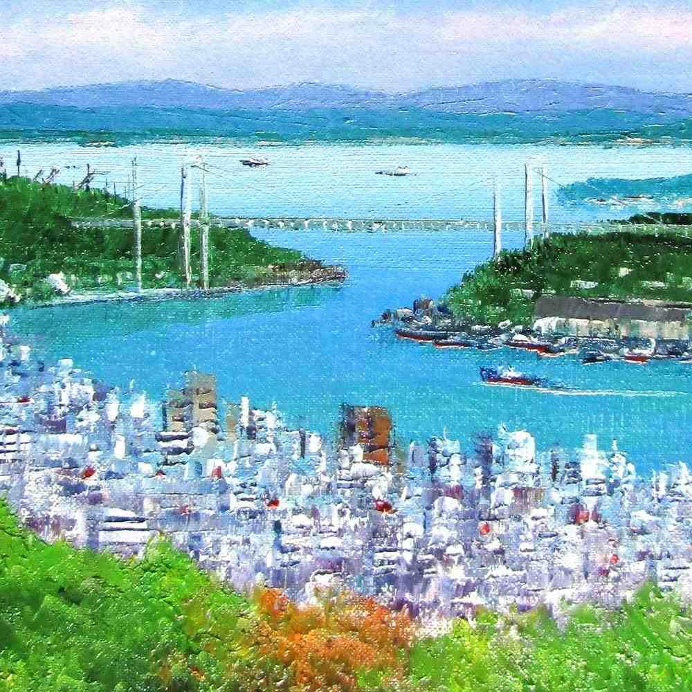 Amazon.co.jp: 小林幸三 尾道 F4号 油彩画 油絵 風景画 瀬戸内海 大橋
