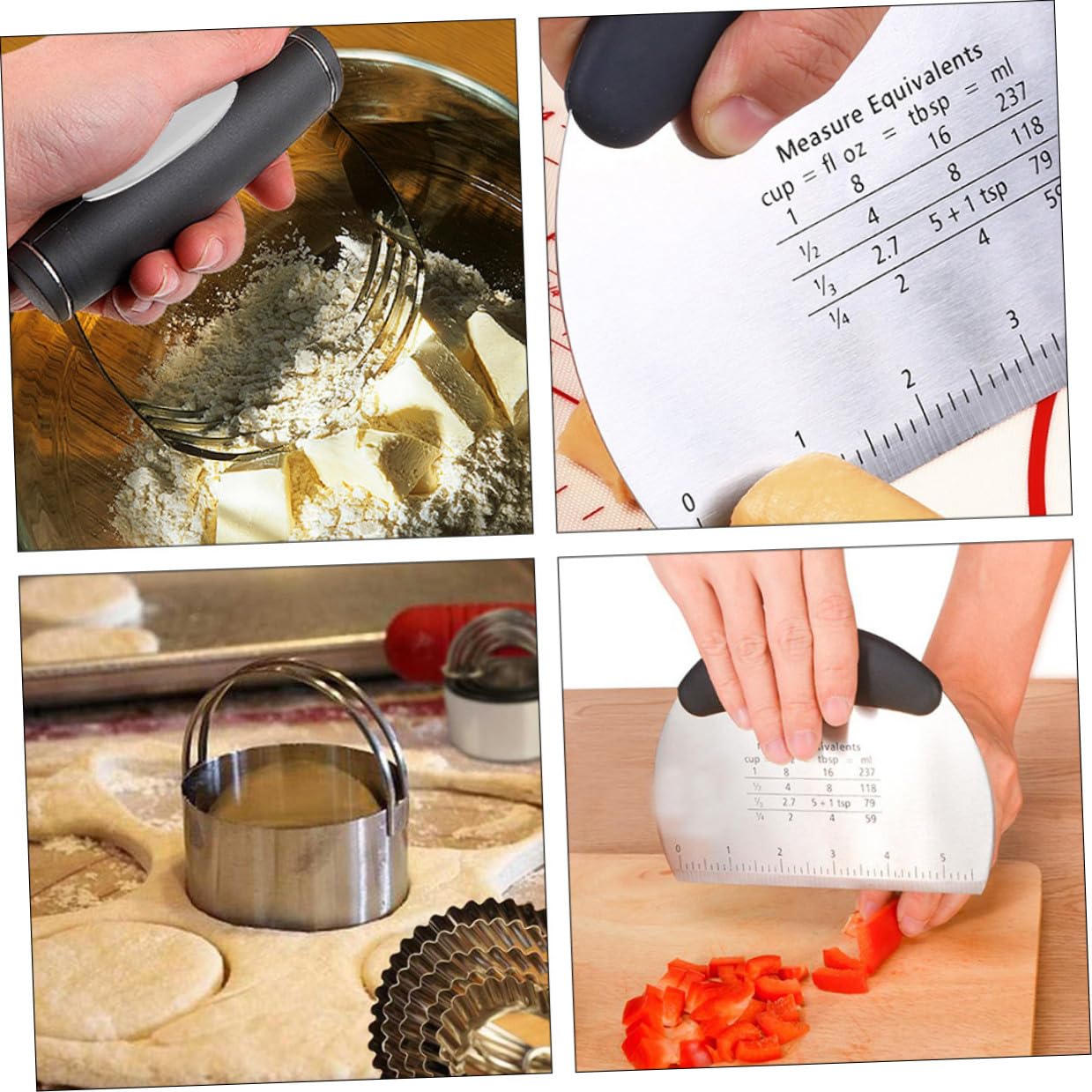 BESTYASH Utensilios para Hornear de Acero Inoxidable Cortador de Masa y Moldes para Galletas para Repostería Casera y Elaboración de Pasteles