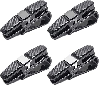 CTDMJ 4Packs Sun Visor Clip, Glasses Holders For Car Sun Visor, Sunglasses Eyeglasses Mount, Sunglasses Holder For Car, For Car Sun Visor,180° Rotational Eyeglasses Mount With Ticket Card Clip-Silver/