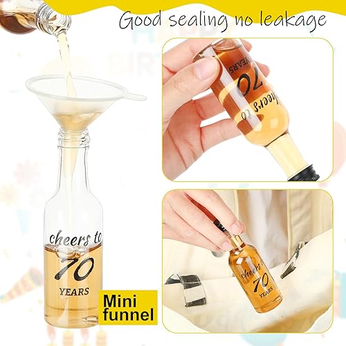 Miniatura 6 de Bokon 50 mini botellas de licor de 1.7 onzas para invitados, mujeres, hombres, 70 cumpleaños, aniversario, boda, celebración, fiesta, recuerdos