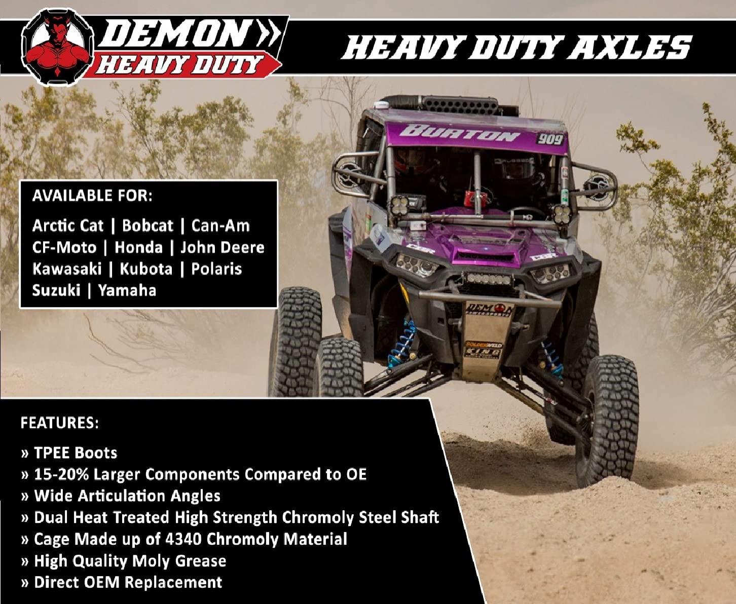 Amazon.com: Demon Powersports Rear Left/Right Heavy Duty
