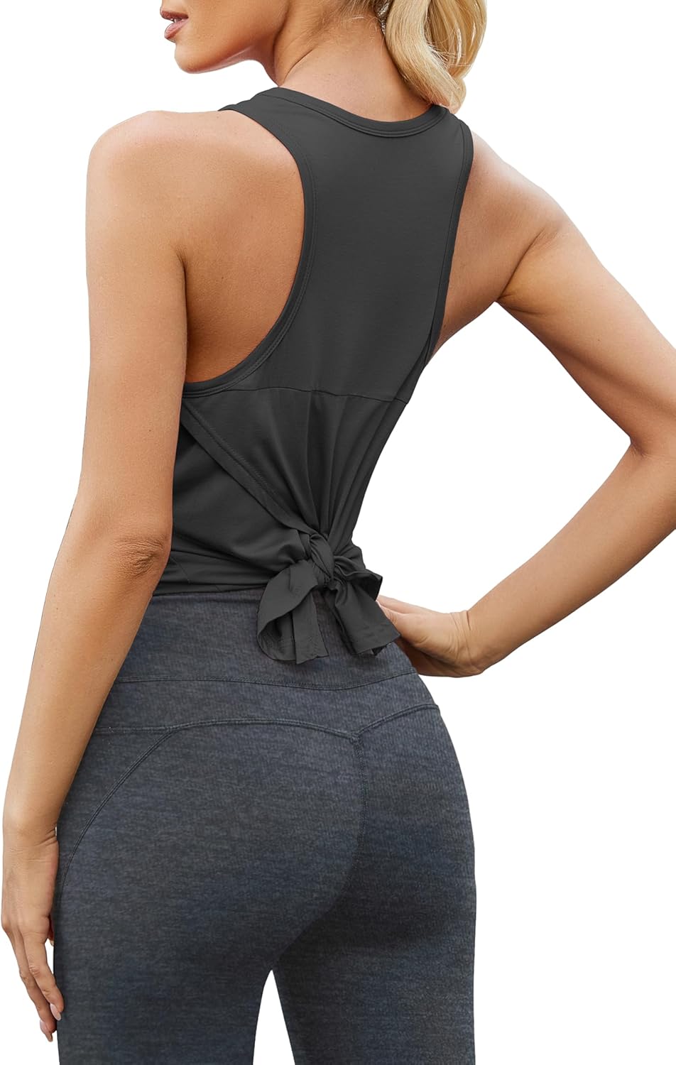 Bestisun Tie Back Workout Yoga Tank Tops Womens Athletic Gym Exercise Shirts