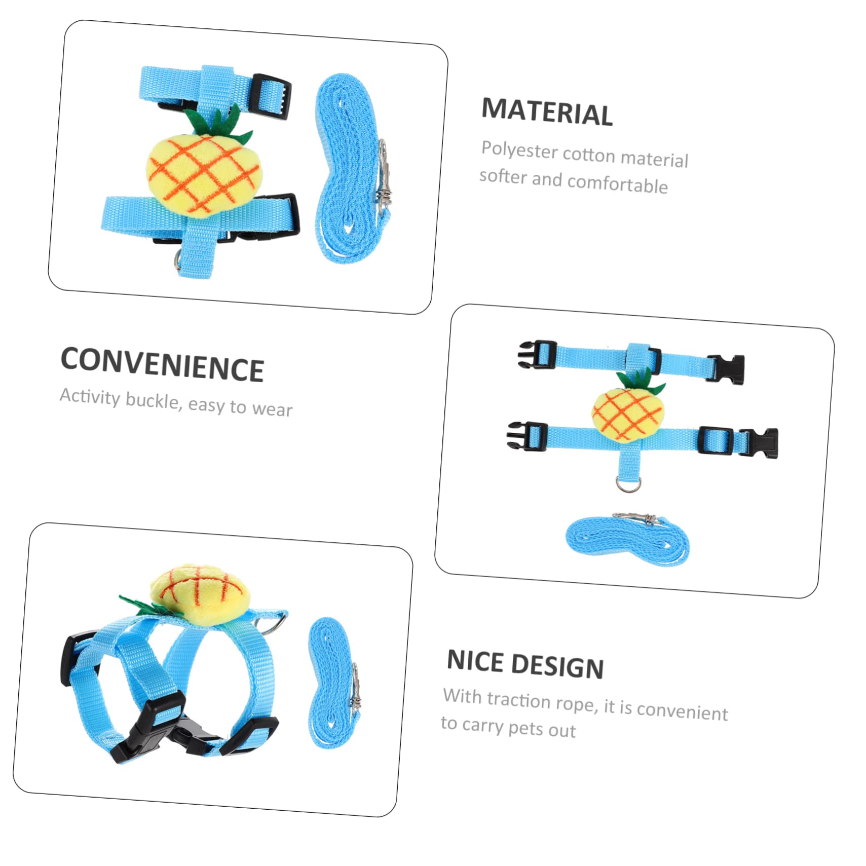 Sosoport 5sets Per Gatti e Conigli Con Guinzaglio Comodo e Pratico Per Passeggiate All Aperto Adatto Piccole Taglie Design Carino Forma Di Coniglio Facil Indossare Usare