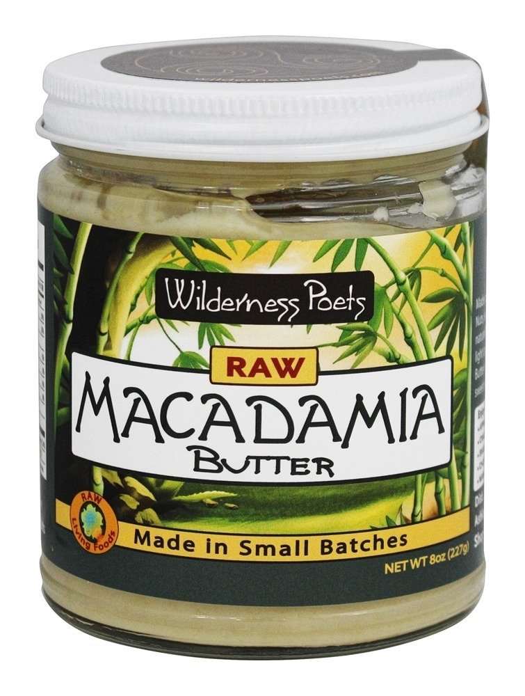 Raw Macadamia Nut Butter - Vegan, No Salt (8 Ounce) - Glass Jar