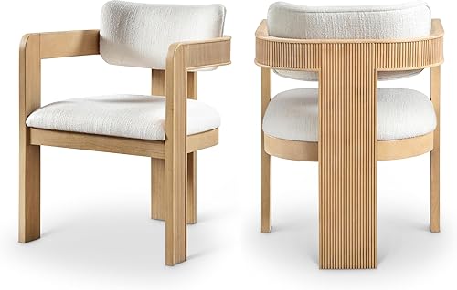 Miniatura 13 de Meridian Furniture 11094Cognac-C Sacha Collection - Silla de comedor Art Deco, terciopelo coñac ultra lujoso, terciopelo de 11.21 oz/m², acabado