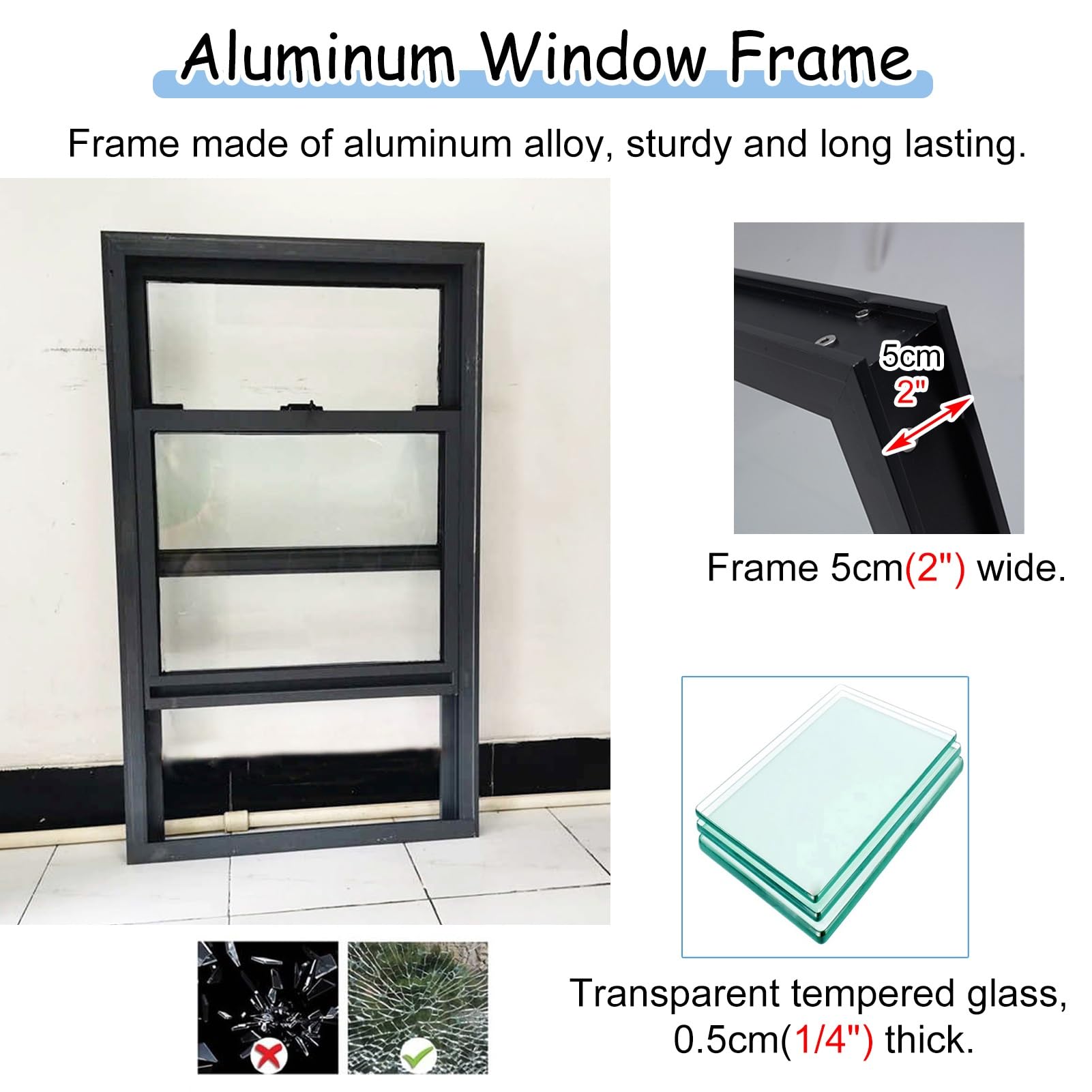 Ventanas Aluminio Ventanas de Reemplazo para Sótanos, Ventanas de Metal Ventilables para Cobertizos, Ventanas Corredizas para Cafeterías Escolares o de Comida Rápida, Ventanas Insonorizadas(Gray,70x90