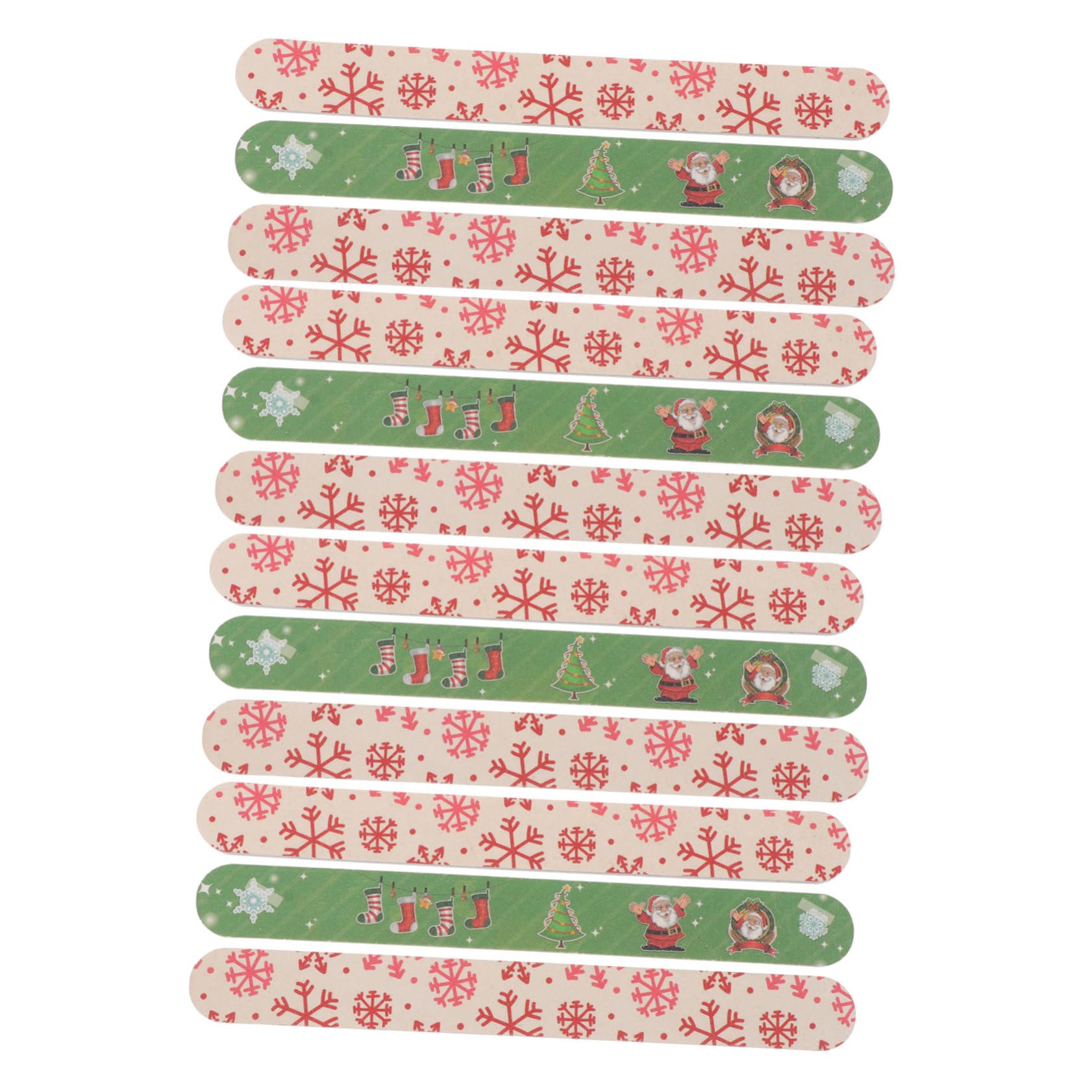 Beaupretty Limes à Ongles De Noël En Grains 12 Pièces Format Standard Pour Manucure Femmes Et Filles Usage Festif