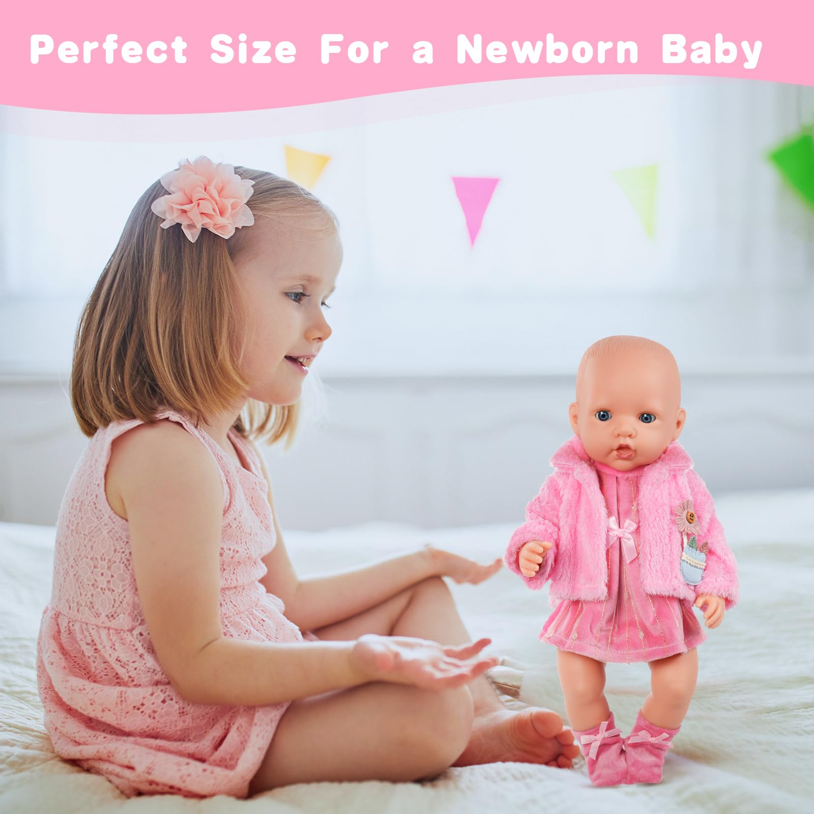 Aolso Ropa para Muñecas Bebé，Ropa para Muñecos Bebé de 35cm-45cm，Conjunto de Ropa de Muñeca,Juego de Disfraz de Muñeca para Niños y Niñas,Accesorios para Muñeca(no muñecas)-Cordero